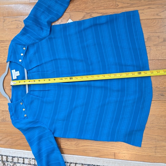 LIZ CLAIBORNE WOMEN'S BEAUTIFUL BLUE LONG SLEEVE TOP SIZE MEDIUM - Picture 12 of 16